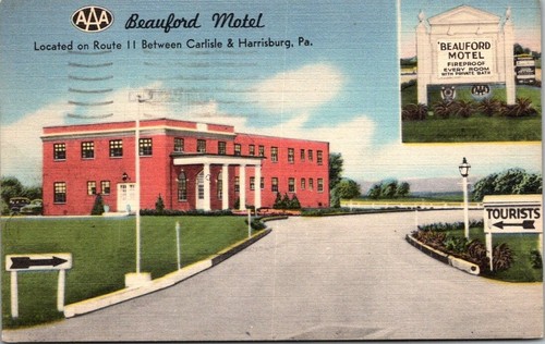 Postcard beauford motel - postcard,