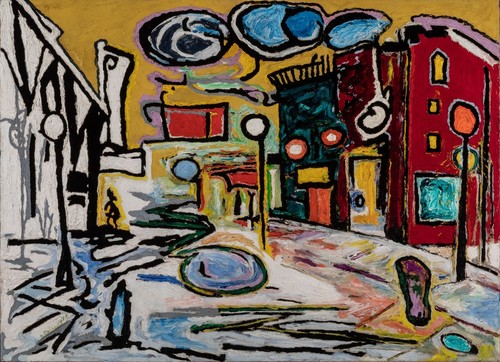 Village street scene - street, by