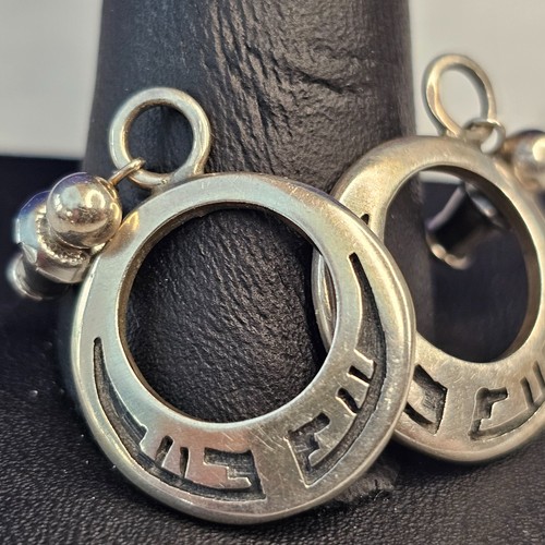 Hopi overlay sterling earrings - hopi,